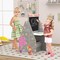 Costway Kids Table & Chair Set with Rotatable Double-sided Magnetic Blackboard & Whiteboard Grey/White